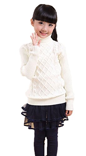Product Cover Soojun Girls Essentials Long Sleeve Cable Knit Turtleneck Sweater