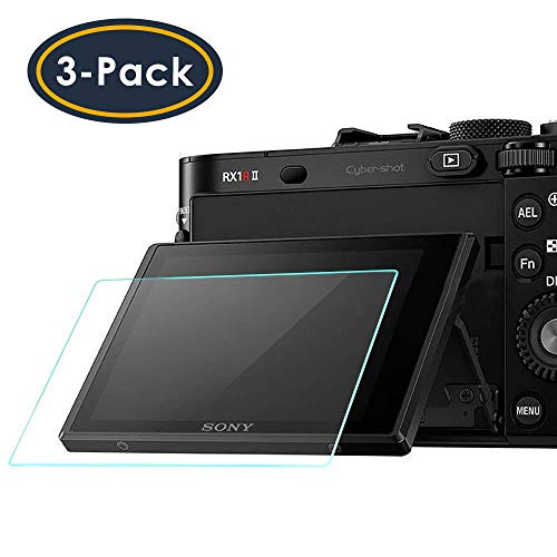 Product Cover Screen Protector Compatible with Sony RX100VI RX100III RX100II RX100 IV V RX100VI RX 1R a7RIII A7R3 A9 A7II A7RII A7SII A77II A99II Camera, QIBOX LCD Anti-scratch 9H Tempered Glass Shield [3 Packs]