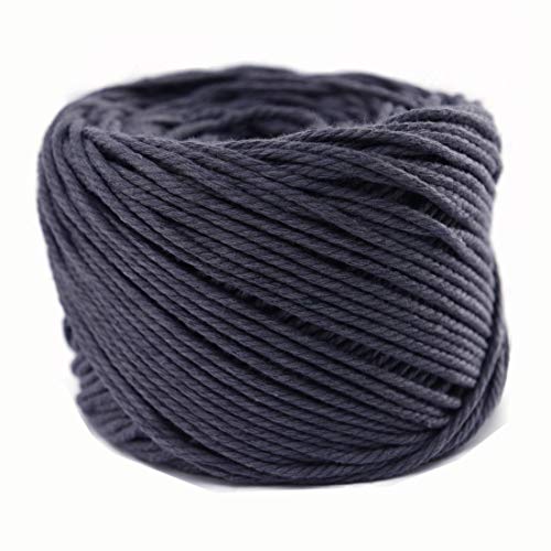 Product Cover (Gray, 4mm x 100m(About 109 yd)) Handmade Decorations Natural Cotton Bohemia Macrame DIY Wall Hanging Plant Hanger Craft Making Knitting Cord Rope Gray Color Macramé Cord