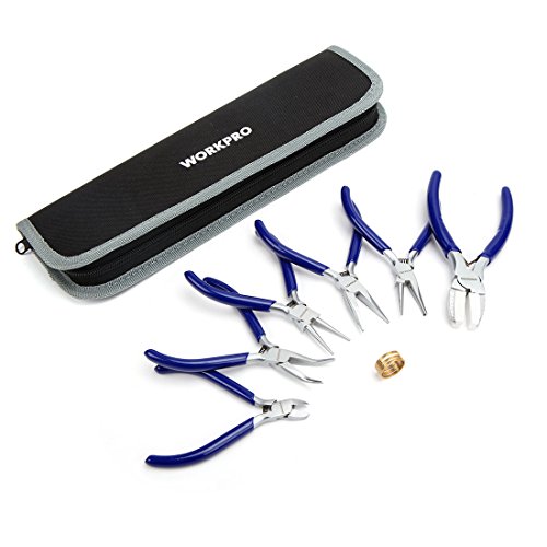 Product Cover WORKPRO 7-Piece Jewelers Pliers Set Jewelry Tools Kit with Easy Carrying Pouch (blue)