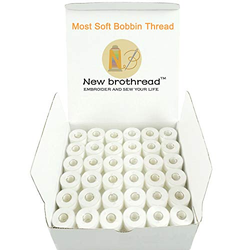 Product Cover New brothread 144pcs White 60S/2(90WT) Prewound Bobbin Thread Plastic Size A SA156 for Embroidery and Sewing Machine Polyester Thread Sewing Thread