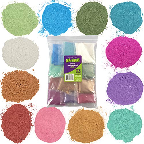 Product Cover Maddie Rae's Slime Pearl Pigment Powder Extra Large 28g Packs - 12 Mica Powder Colors - Great for Slime, Soap Making, Candle Making, Bath Bomb Dye Colorant