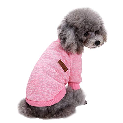 Product Cover Fashion Focus On Pet Dog Clothes Knitwear Dog Sweater Soft Thickening Warm Pup Dogs Shirt Winter Puppy Sweater for Dogs (Pink, L)