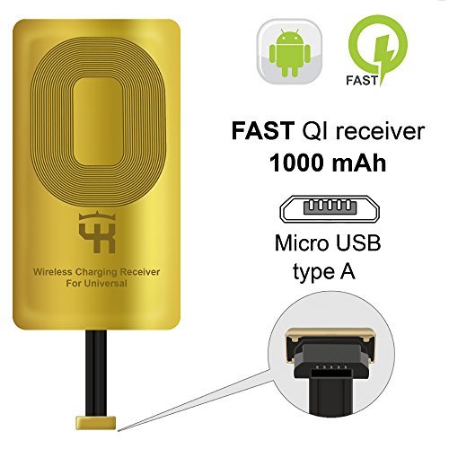 Product Cover QI Receiver Type A for Samsung Galaxy J7 - J3-J6- S5 - LG V10 -LG Stylo 2-3 -Plus - QI Wireless Adapter- Wireless Charging Receiver- QI Receiver Adapter Samsung -Qi Charger Adapter Samsung Galaxy J7
