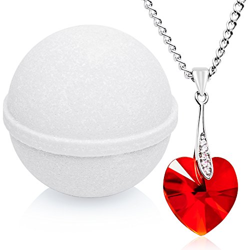 Product Cover Mint Butter Cream Bath Bomb with Necklace Created with Swarovski Crystal Extra Large 10 oz. Made in USA