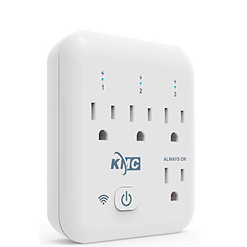 Product Cover KMC 4 Outlet WiFi Smart Plug Energy Monitoring Smart Outlet, Remote Control Wall Surge Protector, No Hub Required, Works Amazon Alexa/Google Home/IFTTT