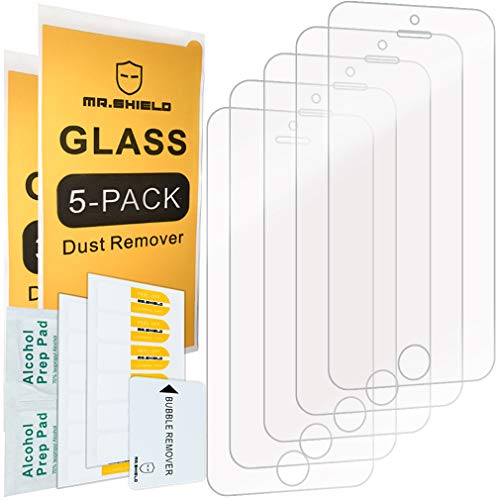 Product Cover [5-Pack]-Mr.Shield for iPhone SE/iPhone 5/5S / iPhone 5C [Tempered Glass] Screen Protector with Lifetime Replacement
