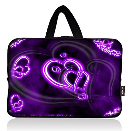 Product Cover AUPET Purple Hearts Universal 7~8 inch Tablet Portable Neoprene Zipper Carrying Sleeve Case Bag