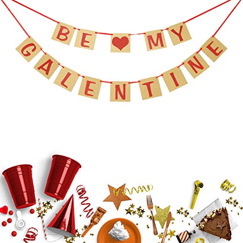 Product Cover Valentines Day Decorations | BE My GALENTINE Banner Bunting Garland | Valentine Photo Prop | Galentines Day Party Favors | Ladies Celebration Brunch Decor