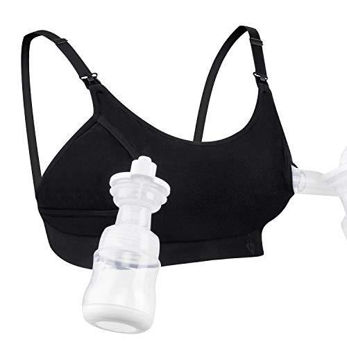 Product Cover Hands Free Pumping Bra, Momcozy Adjustable Breast-Pumps Holding and Nursing Bra, Suitable for Breastfeeding-Pumps by Lansinoh, Philips Avent, Spectra, Evenflo and More (Large, Black)