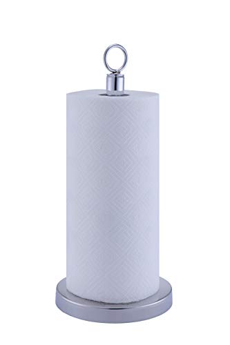 Product Cover SunnyPoint Heavy Weighted Sturdy Paper Towel Holder Stand Dispenser With Stainless Base Fits Standard And Jumbo Sized Paper Towel, Chrome