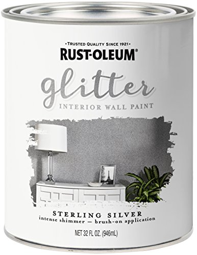 Product Cover Rust-Oleum 323858 Glitter Interior Wall Paint, Quart, Sterling Silver
