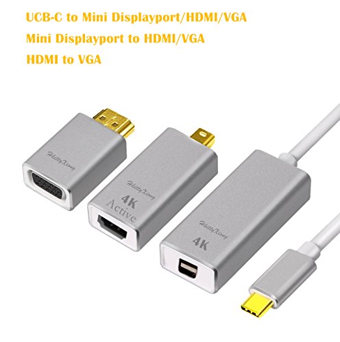 Product Cover USB-C to Mini DisplayPort - 6IN1 USB 3.1 Type C to Mini DP to HDMI to VGA Adapter Support 4K Resolution for Apple New MacBook Pro 2017