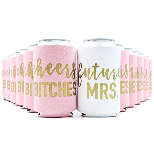 Product Cover Blue Panda 12-Pack Cheers Bitches Bachelorette Party Beer Can Sleeves