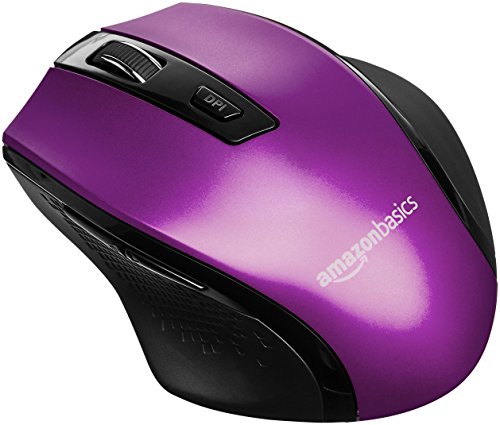 Product Cover AmazonBasics Ergonomic Wireless PC Mouse - DPI adjustable - Purple