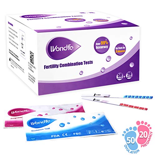 Product Cover Wondfo 50 Ovulation Test Strips and 20 Pregnancy Test Strips Kit - Rapid Test Detection for Home Self-Checking Urine Test (50 LH + 20 HCG)
