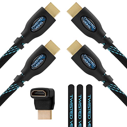 Product Cover Twisted Veins HDMI Cable 30 ft, 2-Pack, Premium HDMI Cord Type High Speed with Ethernet, Supports HDMI 2.0b 4K 60hz HDR on Most Devices and May Only Support 4K 30hz on Some Devices