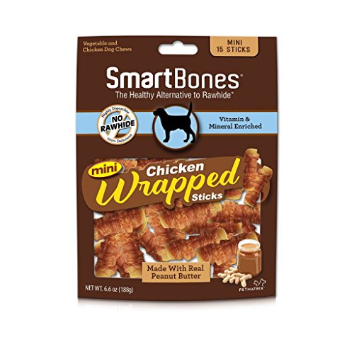 Product Cover SmartBones Mini Chicken-Wrapped Sticks For Dogs With Real Peanut Butter, Rawhide-Free