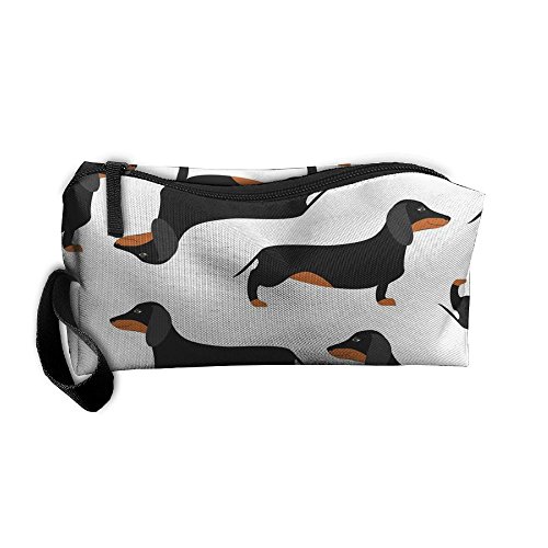 Product Cover Styleforyou Travel Makeup WHITE Dachshund Dog Cosmetic Pouch Makeup Travel Bag Purse Holiday Gift For Women Or Girls