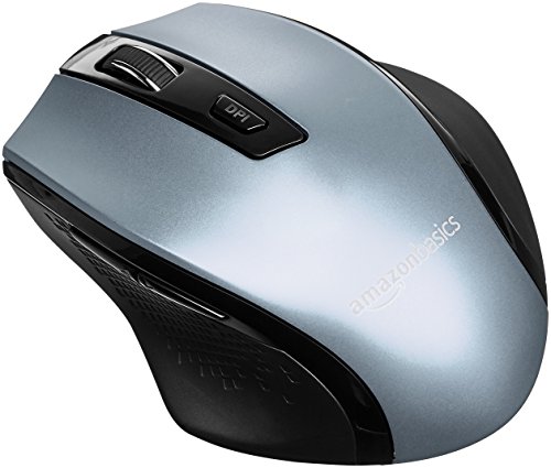 Product Cover AmazonBasics Ergonomic Wireless PC Mouse - DPI adjustable - Silver
