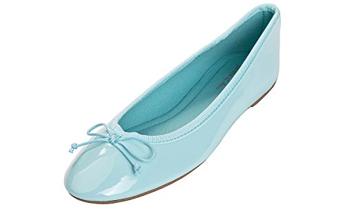 Product Cover Feversole Women's Macaroon Colorful Memory Foam Cushion Insock Patent Ballet Flat