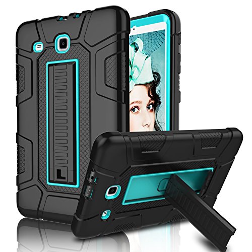 Product Cover Galaxy Tab E 9.6 Case, Elegant Choise Case with Kickstand Three Layer Heavy Duty Shockproof Defender Rugged Protective Case Cover for Samsung Galaxy Tab E 9.6 inch/SM-T560/T561/T567 (Blue/Black)