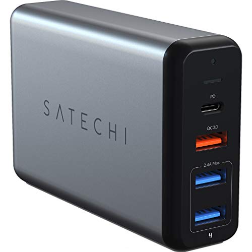 Product Cover Satechi Type-C 75W Travel Charger with USB-C PD Fast Charge, Quick Charge 3.0 - Compatible with 2019 MacBook Pro, 2018 MacBook Air, 2018 iPad Pro, iPhone 11 Plus Max/11 Plus/11