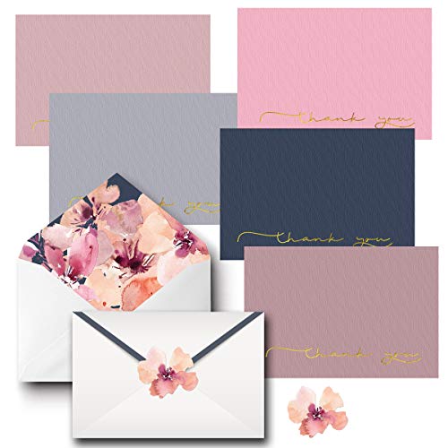 Product Cover Bulk Thank You Cards with Envelopes & Matching Seal Stickers, Boxed Set of 20 Blank Note Cards (5 Colors, 4 of Each) for Appreciation, Wedding and Bridal & Baby Shower