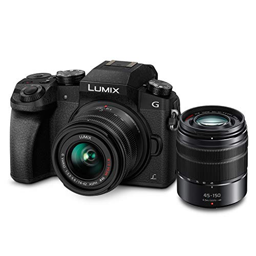 Product Cover PANASONIC Lumix G7 4K Digital Mirrorless Camera Bundle with Lumix G Vario 14-42mm and 45-150mm Lenses, 16MP, 3-Inch Touch LCD, DMC-G7WK (USA Black)