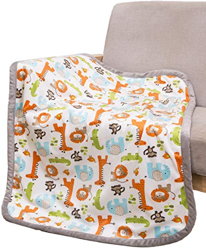 Product Cover COOSEY HOME Breathable Baby Blanket Safari Print Fleece Best Registry Gift for Newborn Soft- Perfect for Prince and Princess 30