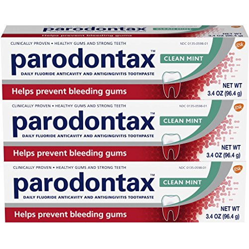 Product Cover Parodontax Clean Mint Toothpaste for Bleeding Gums, 3 Count, 3.4 OZ.