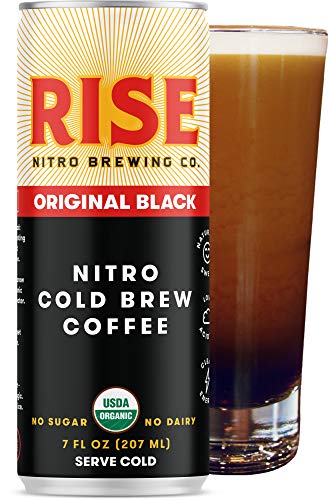 Product Cover RISE Brewing Co. | Original Black Nitro Cold Brew Coffee (12 7 fl. oz. Cans) - Sugar, Gluten & Dairy Free | USDA Organic & Non-GMO | Draft Nitrogen Pour, Clean Energy, Low Acidity, & Naturally Sweet