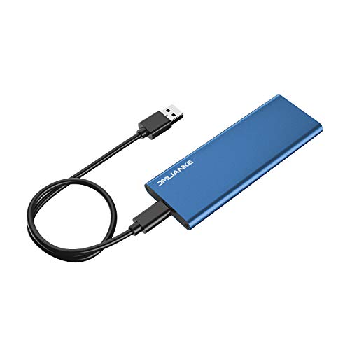 Product Cover Aluminum M.2 NGFF to USB 3.1 Type-C M.2 SSD Enclosure Portable External Case for Solid State Drive (Doesn't Support NVME SSD) (Blue)