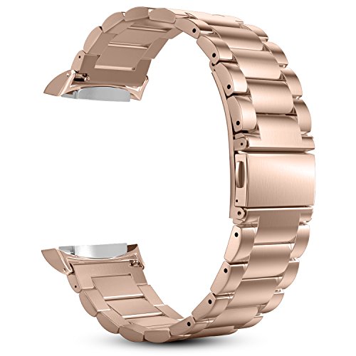 Product Cover Fintie for Gear S2 Watch Band, Stainless Steel Metal Replacement Strap Wrist Bands with Link Removal Tool for Samsung Gear S2 SM-R720 / SM-R730 Smart Watches - Rose Gold
