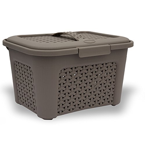 Product Cover Jaypee Plus 2 Piece Plastic Basket with Lock Lid and Tray, 8 Liters, Grey