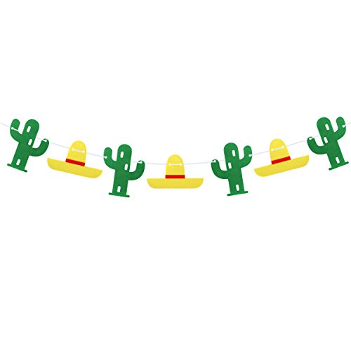 Product Cover OULII Fiesta Cactus Banners Luau Hawaii Party Supplies Cinco De Mayo Party Decoration Summer Party Backdrop Tropical Birthday Party Decor