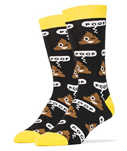 Product Cover Oooh Yeah Men Luxury Combed Cotton Crew Socks - Poop Emoji sock size 10-13 shoe size 8-13