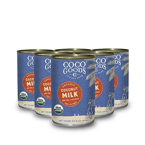 Product Cover CocoGoodsCo Single-Origin Organic Coconut Milk 13.5 fl oz (Pack of 6) - Gluten-free, Non-GMO, Vegan, & Dairy-free