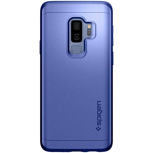 Product Cover Spigen Thin Fit 360 Designed for Samsung Galaxy S9 Plus Case (2018) Tempered Glass Screen Protectors Included - Coral Blue