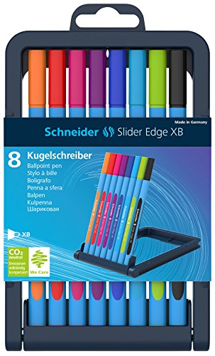 Product Cover Schneider Slider Edge XB Ballpoint, 8 Pieces in Easel Stand, Assorted Colors (152279)