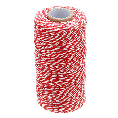 Product Cover Red and White Twine,100M/328 Feet Cotton Bakers Twine,Christmas String,Heavy Duty Packing String for DIY Crafts and Gift Wrapping