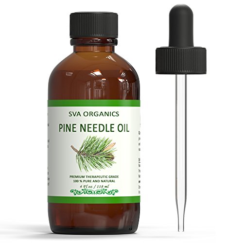 Product Cover SVA ORGANICS Pine Needle Essential Oil Large Size 4 OZ (118 ML) Therapeutic Grade, 100% Pure Premium Grade Oil for Skin and Hair Care