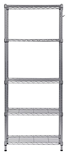 Product Cover Muscle Rack WS241459-5S 5 Tier Wire Shelving with Hooks in Silver, 59
