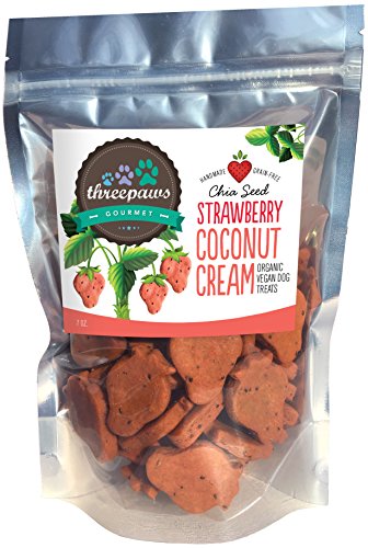 Product Cover Strawberry Coconut Cream Chia Seed Gourmet Organic and Vegan Dog Treats - Gluten Free, Grain Free...