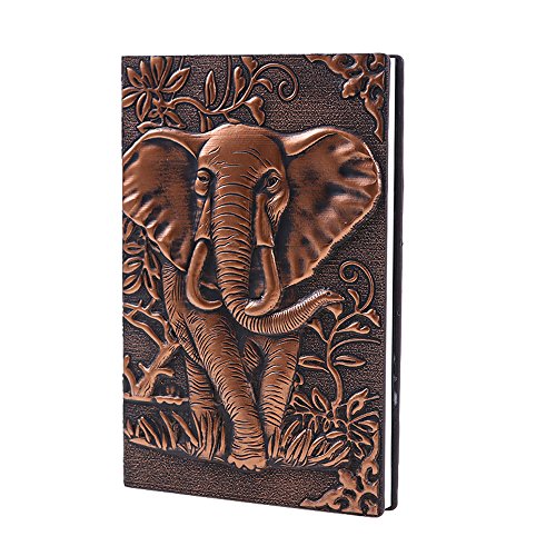 Product Cover ZYWJUGE Leather Journal Writing Notebook - Antique Handmade Leather Daily Notepad Sketchbook, Elephant Gift For Men & Women, Travel Diary & Notebooks to Write in (Red, A5)
