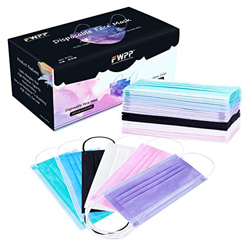 Product Cover FWPP 4 Layer Thicker Surgical Earloop Disposable Face Masks Medical 50 Pcs Rainbow Color