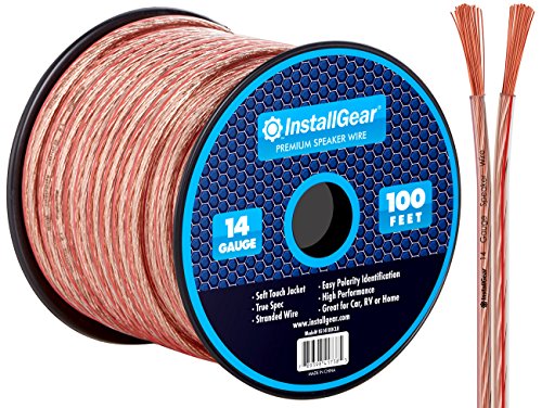 Product Cover InstallGear 14 Gauge AWG 100ft Speaker Wire Cable - Clear