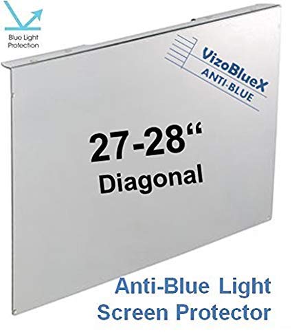 Product Cover 27-28 inch VizoBlueX Anti-Blue Light Filter for Computer Monitor. Blue Light Monitor Screen Protector Panel (24.8 x 14.6 inch). Blocks Blue Light 380 to 495 nm. Fits LCD, TV and PC, Mac Monitors