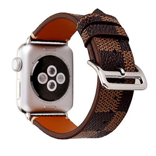 Product Cover MeShow TCSHOW 40mm 38mm Tartan Plaid Style Replacement Strap Wrist Band with Silver Metal Adapter Compatible for Apple Watch Series 5 4 3 2 1 (D)(Not fit for iwatch 42mm/44mm)