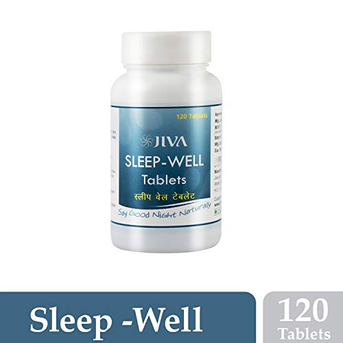 Product Cover Jiva Ayurveda's Sleep-Well tablets for boosting the body's natural ability to rest and fall asleep- 120 tablets.